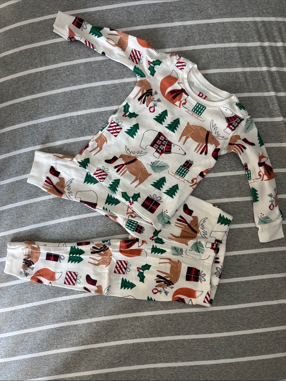 The Children’s Place Kids Holiday Animal Print Long Sleeve and Pants Pajama Set